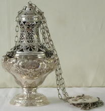 French Antique Solid Silver Thurible